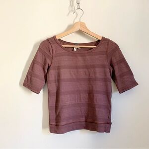 We the Free People Burgundy Brown Open Back Short Sleeves Blouse US Small